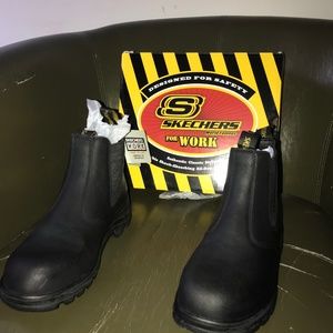 Women steel toe sketchers boots